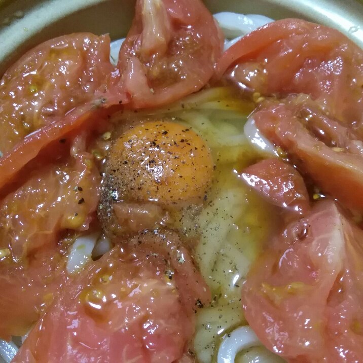 トマト卵うどん